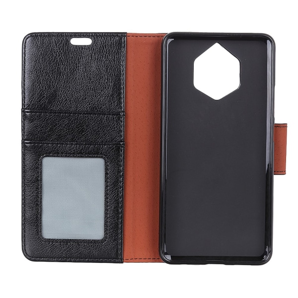 Textured Split Leather Wallet Case Nokia 9 PureView Black