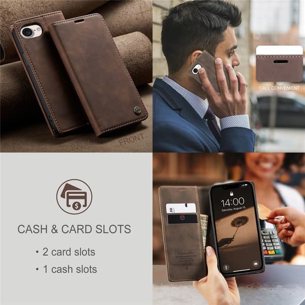 CASEME pungetui til iPhone 17e / 16e Brown