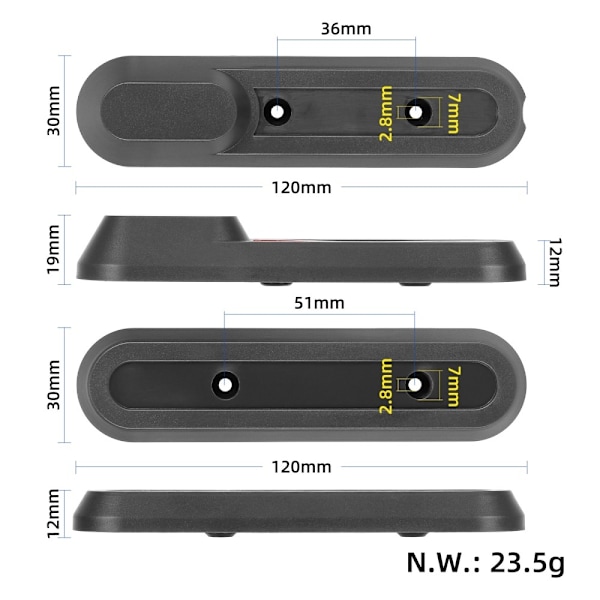 För Scooter Xiaomi 4 Pro Framhjul dekoration kåpa + reflexer Svart