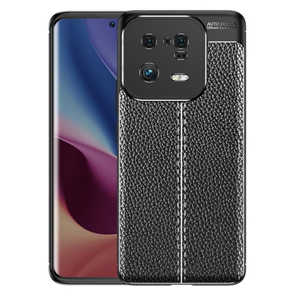 Telefontaske til Xiaomi 13 Pro 5G TPU Cover Litchi Texture Shell - Sort Black
