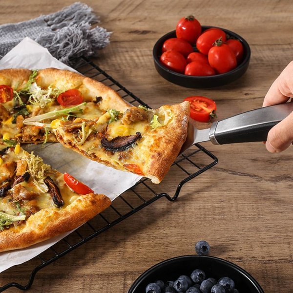 Pizzaskärare Pizza Slicer + Spatel servering i stål köksredskap Silver