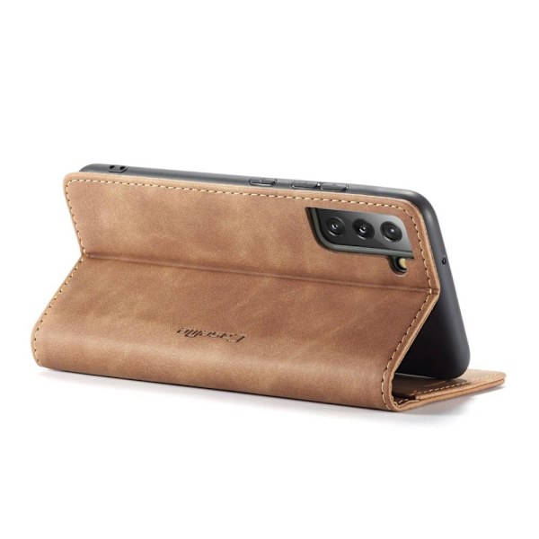 CASEME Retro Lompakkokotelo Samsung Galaxy S22 - Ruskea Brown