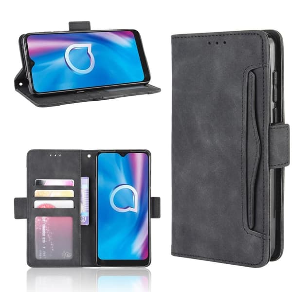 Vintage tegnebog taske til Alcatel 3L (2020) /1S (2020) Black