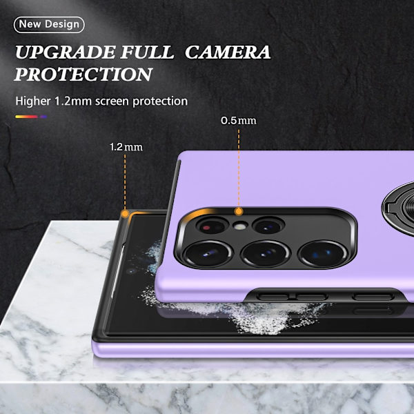 Samsung Galaxy S24 Ultra Fingerring Kickstand Hybrid Taske Purple