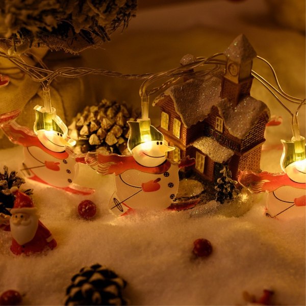 1,5 m 10 LED-valot Joulupukin Valonauha Koriste - Hiihto lumiukk White