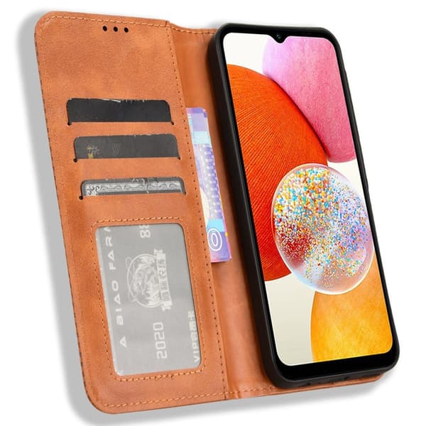 Wallet Stand Flip - telefonetui til Samsung Galaxy A15 5G - Brun Brown