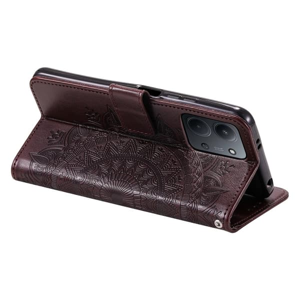 För Xiaomi Redmi 15C Stativfodral Totem Plånboksfodral Brun