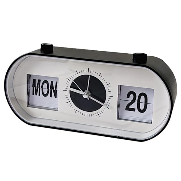 Manual Side Ur Rotation Skrivebord Vækkeur Kalender Ur Black