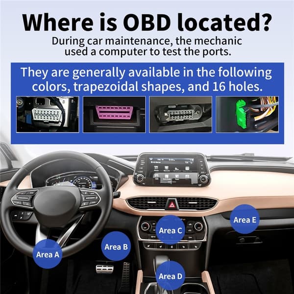Felkodsläsare 2-i-1 OBD2-skanner batteritestare 40 000 felkoder motordiagnostik Orange