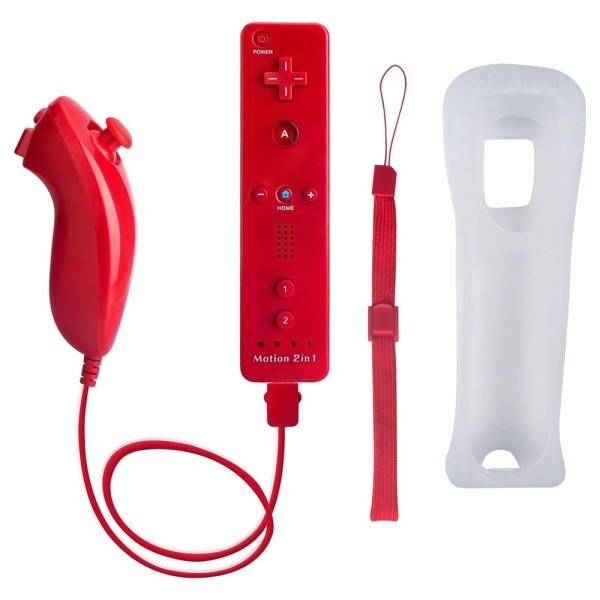 Kompatibel med Wii-kontroller Set Motion Plus, Bulk Red Red