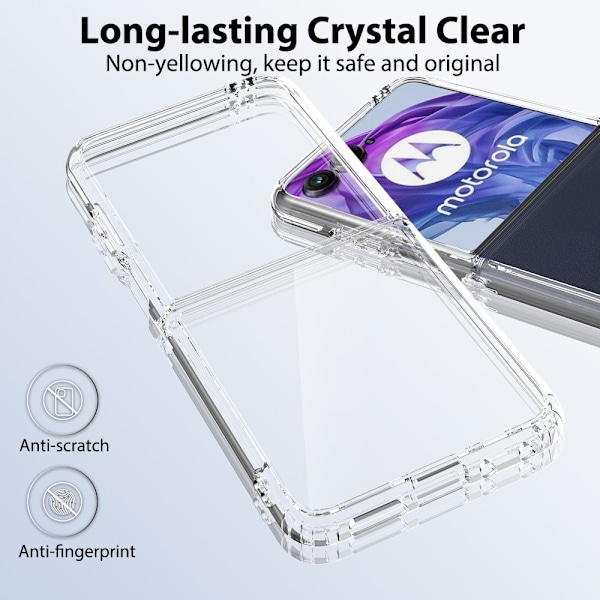 Til Motorola Razr 50 Ultra 5G Cover TPU+Acryl Gennemsigtigt Mobi Transparent