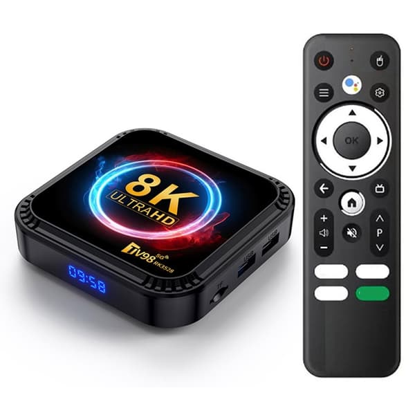 RK3528 TV-boks 4+32 GB Android 8K Ultra HD, 5G Wi-Fi, Bluetooth, mediespiller Black
