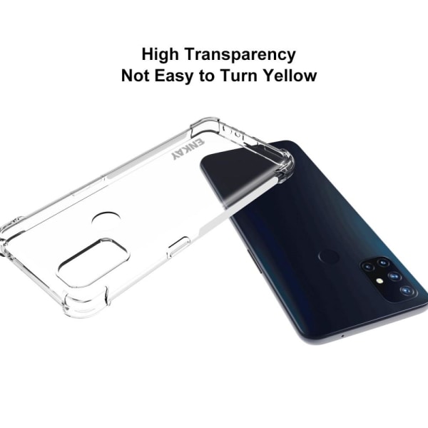 ENKAY TPU -kotelon liukumaton kansi OnePlus Nord N10 5G: lle Transparent