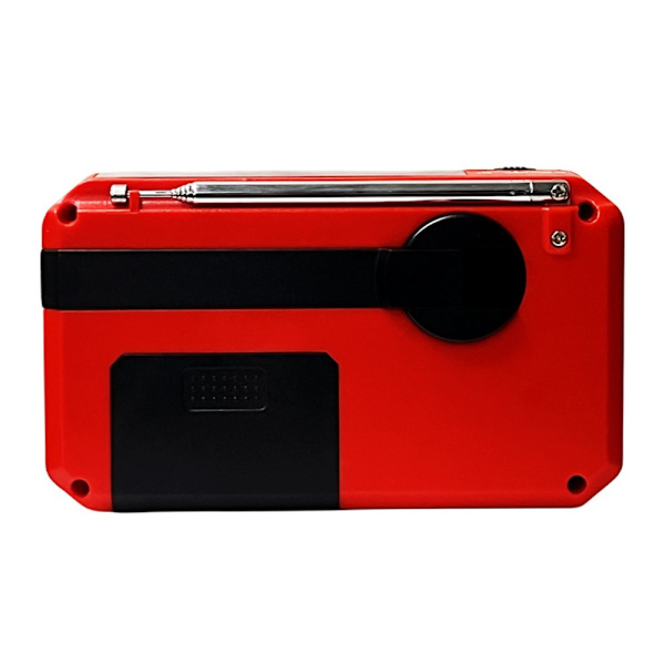 AM FM-radio aurinkoenergian lataus käsikampi taskulamppu PowerBank Red