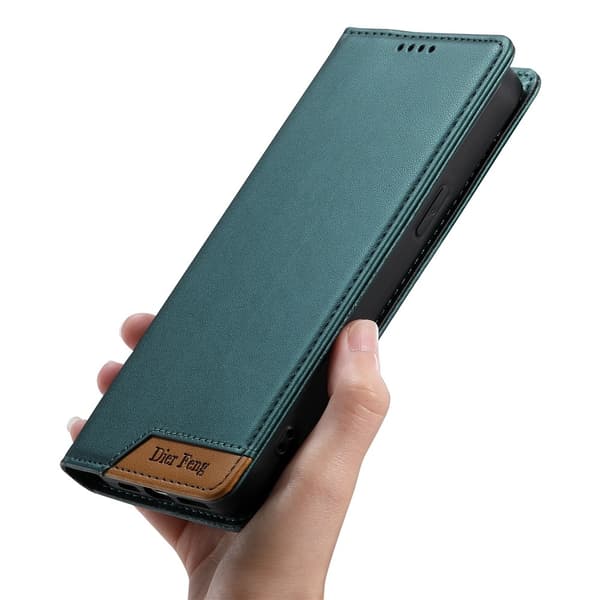 DIERFENG Puhelimen Lompakkokotelo Kulmalogolla Google Pixel 11 Pro XL:lle Green