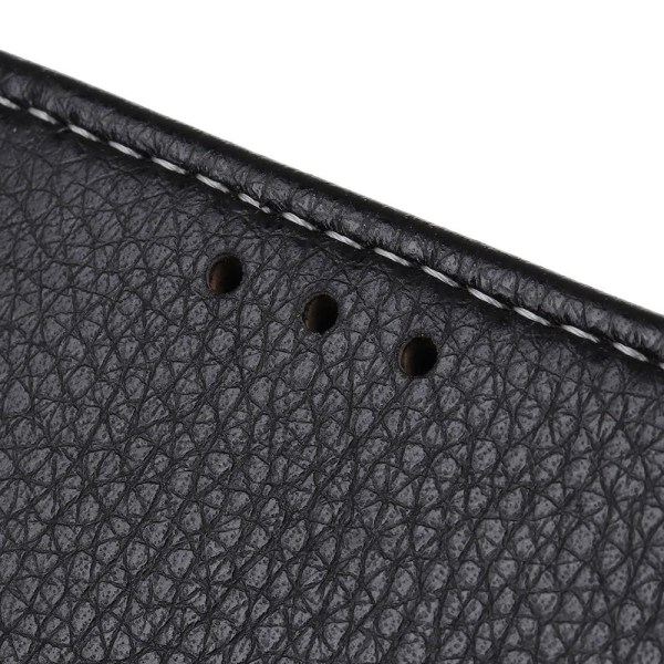 Litchi Skin Mobiltelefon Taske til OnePlus Nord - Sort Black