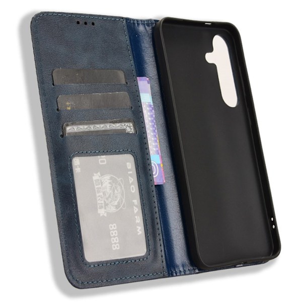 Wallet Stand Flip-telefonetui til Samsung Galaxy S24 Plus - Blå Blue