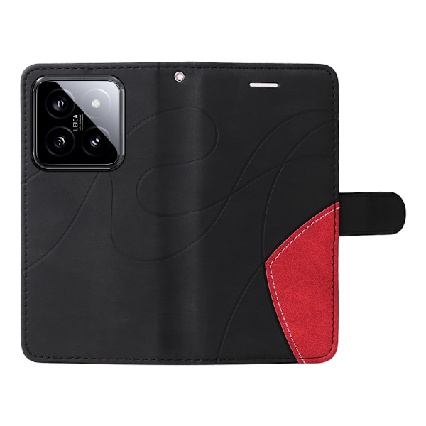 Til Xiaomi 14 KT-serie-1 dobbeltfarve tegnebog Black