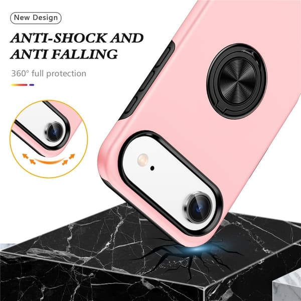 For iPhone Air Hybrid-deksel med Fingerring Pink