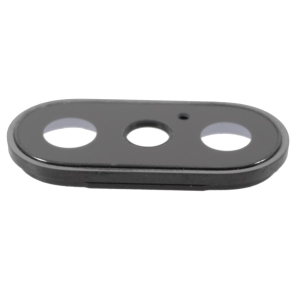 iPhone X Back Camera Lens Cover with Bracket and Glass Replacement - Black Transparent