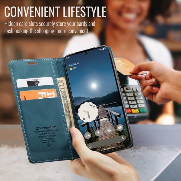 CASEME Puhelimen lompakkokotelo jalustalla Google Pixel 11 Pro ja Google Pixel 11 Blue