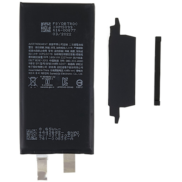 iPhone 12 Mini 3.85V 2227mAh Oppladbart Li-ion Batteri Black