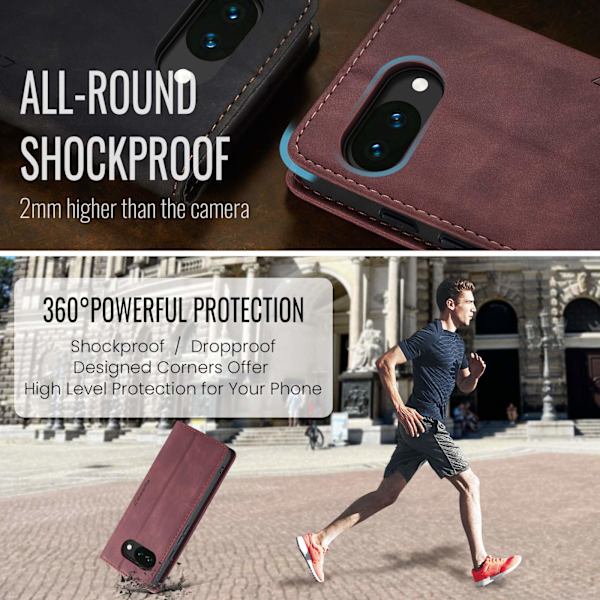CASEME Til Google Pixel 10A Etui Stativ Telefon Cover Red