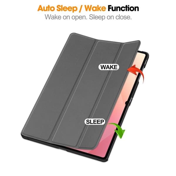 Til Samsung Galaxy Tab S12 Ultra Stativcover Stødsabsorberende Cover Grey