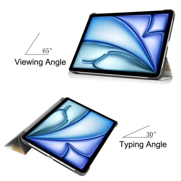 Etui for iPad Air 11 (2024) - Tri-fold Stativ Tablettdeksel - Trekantgitter Multicolor