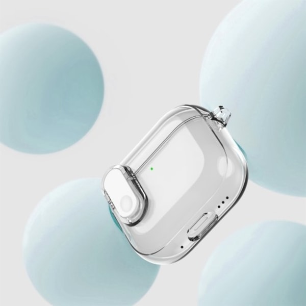 För AirPods 4 hörlurar Fodral Snap Switch Ice Crystal Clear Skal - Transparent Grå Grey