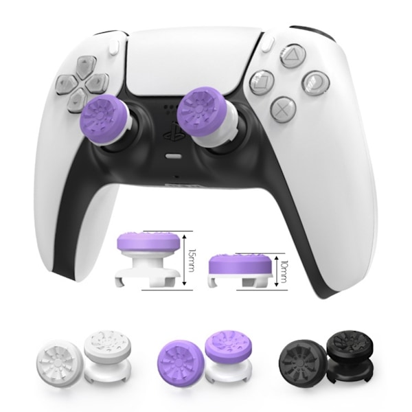 2 stk Tommelgrep Fingergrep kompatibel med Xbox 360 Series X Series S Switch Pro Joystick - Gjennomsiktig svart Transparent