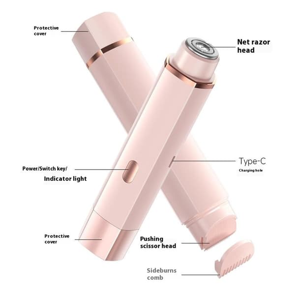 Elektrisk hårklipper med dobbelt hode og 1 intensitetsmodus Pink