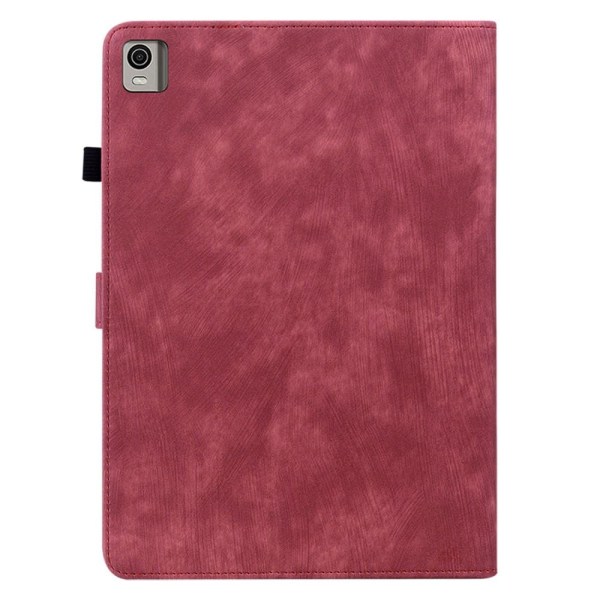 Til Nokia T21 Taske Imprintet Cute Tiger Tablet Cover Kortholder Red