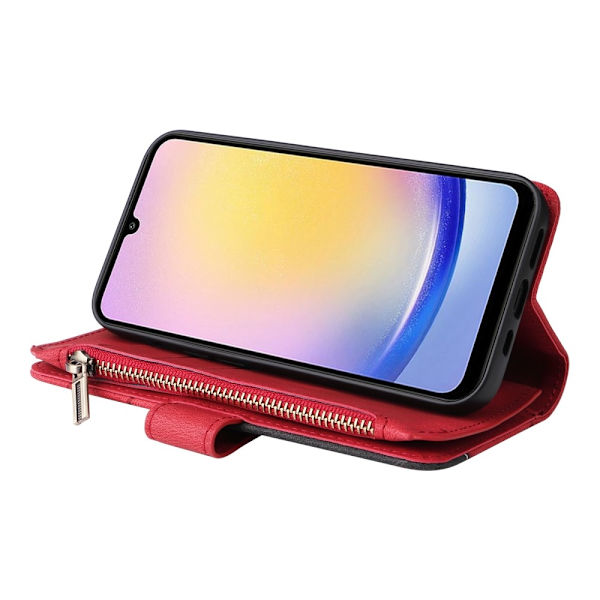 KT Multifunksjons Serie-5 Telefonveske for Samsung Galaxy A25 Red