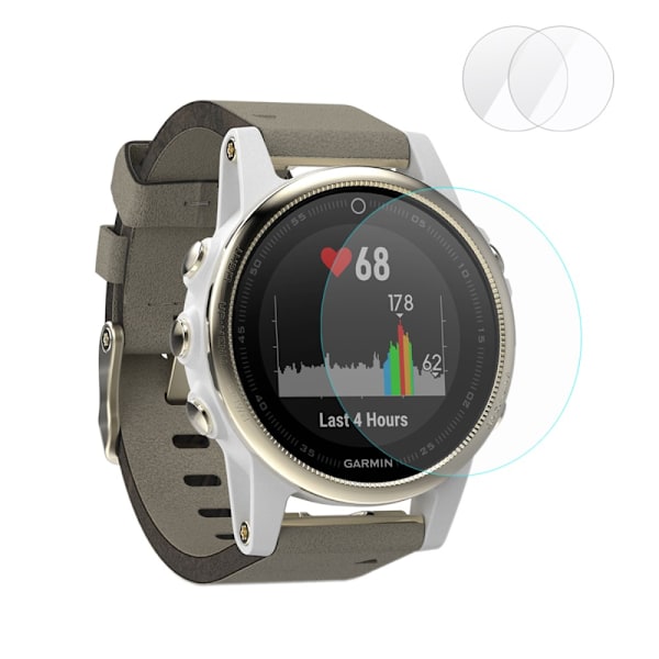 2 stk HAT PRINCE Garmin Fenix 5S hærdet glas 0.2mm Transparent