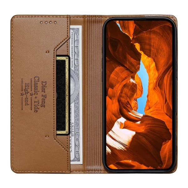 DIERFENG Lommebokdeksel med Hjørnelogo til Google Pixel 11 Pro XL Brown
