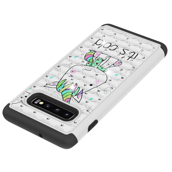 Samsung Galaxy S10+ Deksel av termoplastisk polyuretan Armor Ekstra Slitesterkt - Enhjørning Black