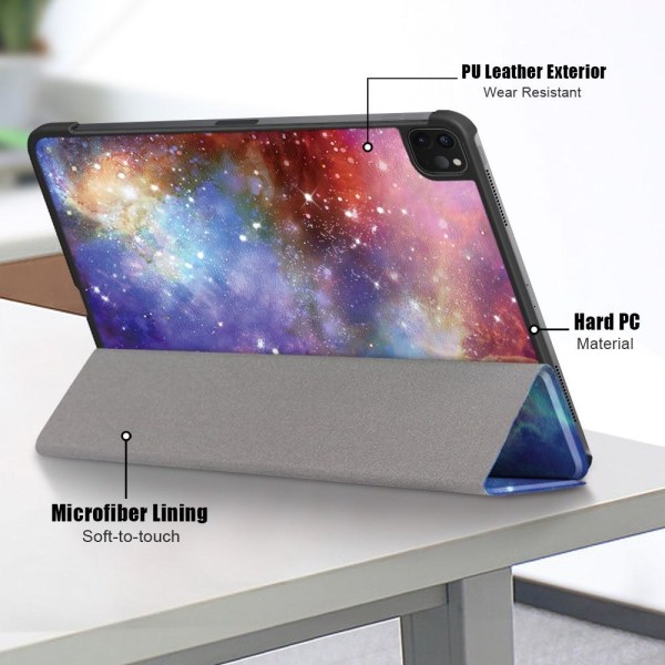 Til iPad Pro 11 2021/2020 Trifoldet stativdæksel til tablettaske Multicolor