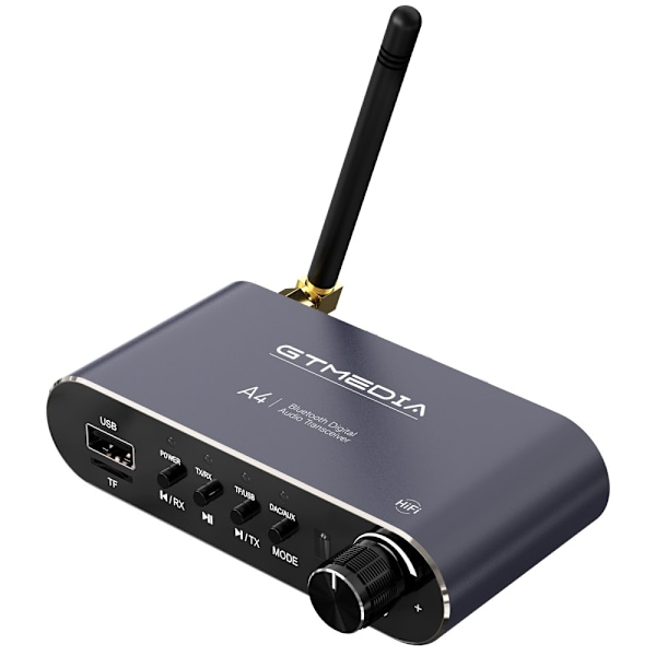 6-i-1 Bluetooth 5.1 lydadapter RX/TX-tilstande USB TF-kort IR-fjernbetjening Black
