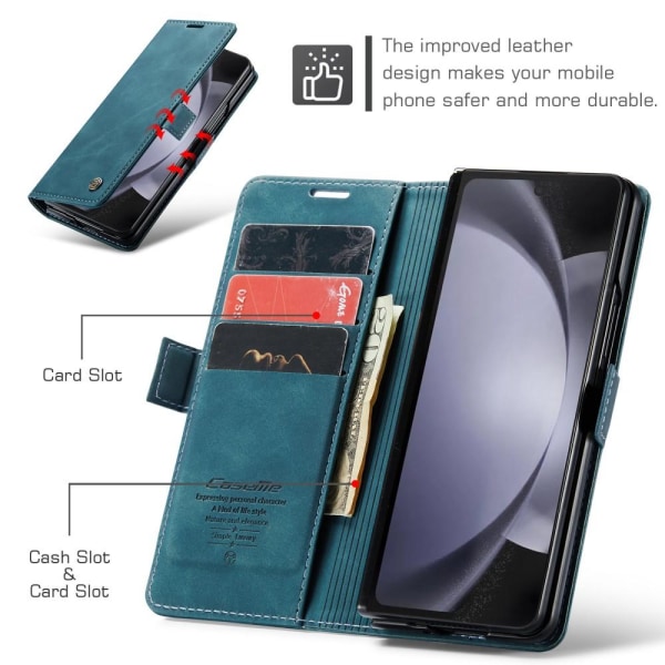 CASEME plånboksfodral Samsung Galaxy Z Fold 5 Blå