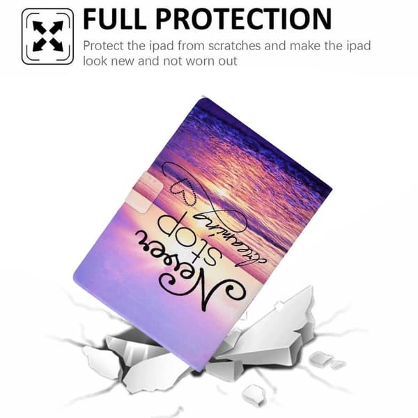 Tablettdeksel med klaff og stativ for iPad 10.9 (2022) - Never Stop Dreaming Purple