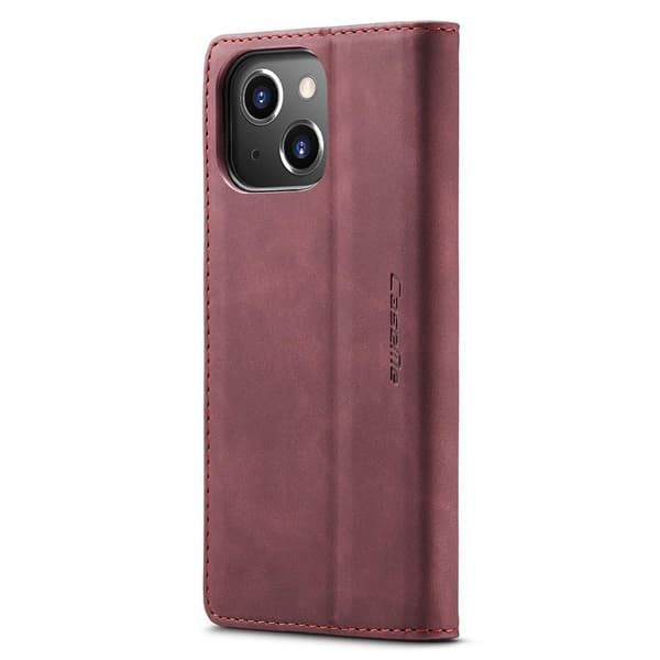 CASEME Retro lompakkokotelo iPhone 15 - Punainen Red