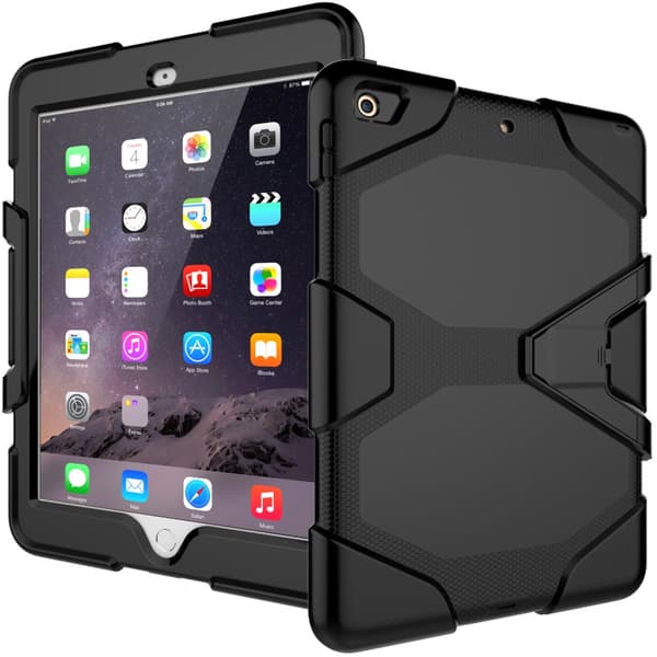 iPad 9.7 (2018) /iPad 9.7 (2017) Heavy Duty Armour Cover - Sort Black