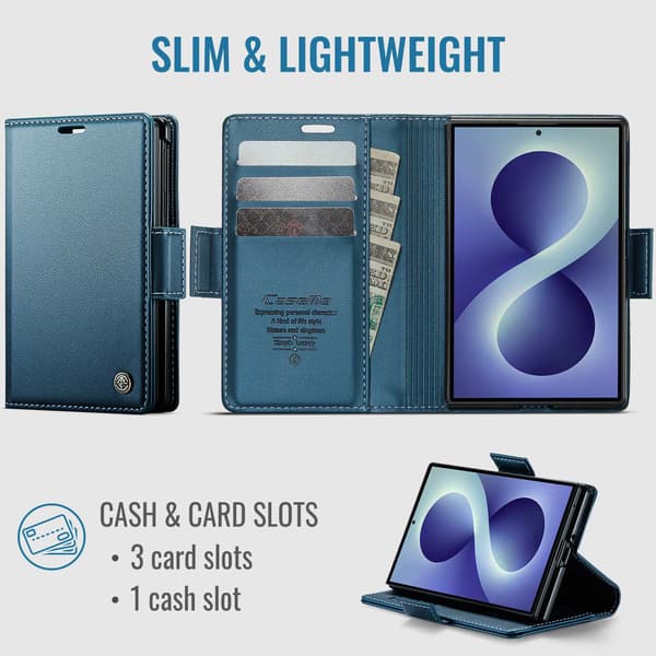 CASEME Glansfuldt telefonpungcover til Samsung Galaxy Z Fold8 Blue