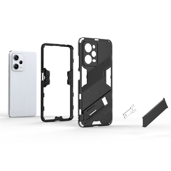 Til Xiaomi Redmi Note 12 Pro 5G Shell Case Hard+Soft TPU Stand Transparent