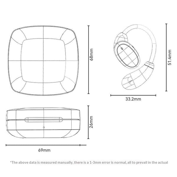 YESIDO Oversettelsesheadset – Bluetooth AI-oversettelse (Open-Ear) – Svart Black