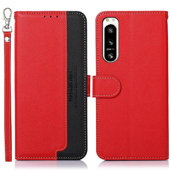 KHAZNEH Sony Xperia 5 IV Lommebok-deksel Rød-Svart Red