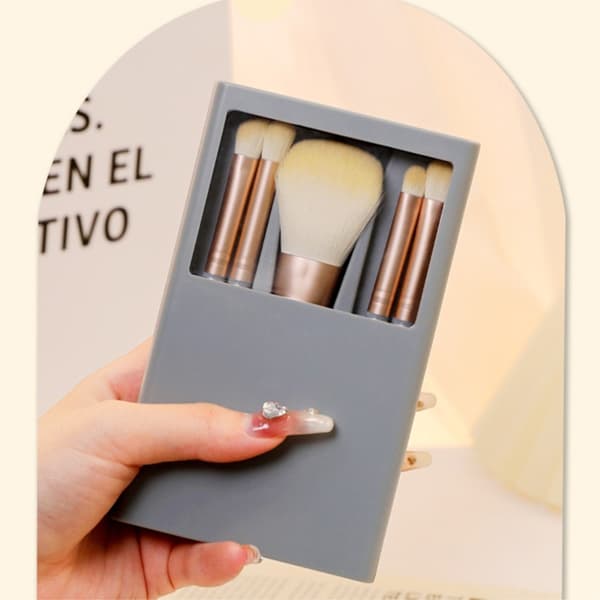 5 st Concealer Blending Brush Kit fiber makeup Ögonskugga smink Blå