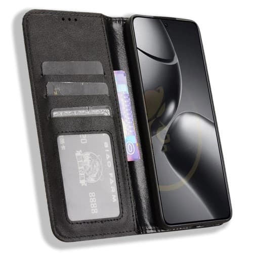 Wallet Stand Flip - telefonetui til Xiaomi 14T - Sort Black