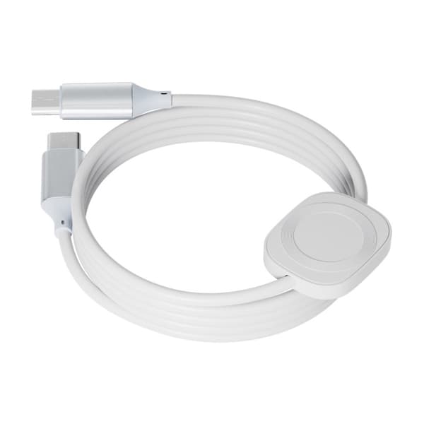 1,2 m 2-i-1 USB-C ladekabel iPhone/A Watch 100 W magnetisk trådløs lader White